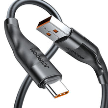 Заредете изображение във визуализатора на галерията – Joyroom USB cable - USB Type C for fast charging / data transmission 6A 1m black (S-1060M12) - TopMag
