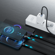 Заредете изображение във визуализатора на галерията – Joyroom 3in1 USB cable - USB Type C / micro USB / Lightning 66W 6A 1.2m black (S-1260G5) - TopMag
