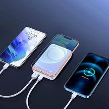 Заредете изображение във визуализатора на галерията – Joyroom Power Bank 10000mAh 20W Power Delivery Quick Charge 15W Magnetic Wireless Charger Qi for iPhone MagSafe Compatible Blue (JR-W020 blue) - TopMag
