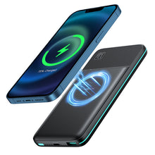 Заредете изображение във визуализатора на галерията – Joyroom Power Bank 10000mAh 20W Power Delivery Quick Charge 15W Magnetic Wireless Charger Qi for iPhone MagSafe Compatible Black (JR-W040 black) - TopMag

