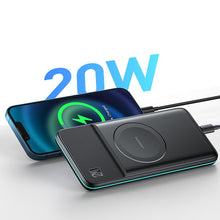 Заредете изображение във визуализатора на галерията – Joyroom Power Bank 10000mAh 20W Power Delivery Quick Charge 15W Magnetic Wireless Charger Qi for iPhone MagSafe Compatible Black (JR-W040 black) - TopMag
