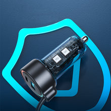 Заредете изображение във визуализатора на галерията – Joyroom fast car charger 3 in 1 with USB Type C cable 1.5m 55W black (JR-CL07) - TopMag
