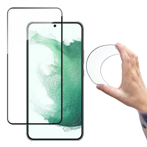 Wozinsky Full Cover Flexi Nano Glass Film Tempered Glass with a frame for Samsung Galaxy S22 transparent - TopMag
