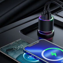 Заредете изображение във визуализатора на галерията – Joyroom car charger 2 x USB with backlight 24W black (JR-CL10) - TopMag
