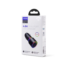 Заредете изображение във визуализатора на галерията – Joyroom car charger 2 x USB with backlight 24W black (JR-CL10) - TopMag
