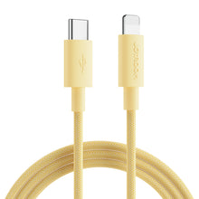 Заредете изображение във визуализатора на галерията – Joyroom Durable USB Type C Cable - Lightning Fast Charging / Data Transfer 20W 2m Yellow (S-2024M13) - TopMag
