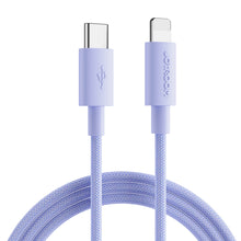 Заредете изображение във визуализатора на галерията – Joyroom Durable USB Type C - Lightning Fast Charging / Data Cable 20W 2m Violet (S-2024M13) - TopMag
