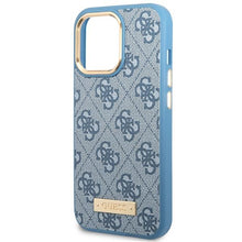 Заредете изображение във визуализатора на галерията – Guess GUHMP14LU4GPRB iPhone 14 Pro 6.1" blue/blue hard case 4G Logo Plate MagSafe
