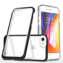 Заредете изображение във визуализатора на галерията – Clear 3in1 case for iPhone SE 2022 / SE 2020 / iPhone 8 / iPhone 7 gel cover with frame black - TopMag
