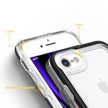 Заредете изображение във визуализатора на галерията – Clear 3in1 case for iPhone SE 2022 / SE 2020 / iPhone 8 / iPhone 7 gel cover with frame black - TopMag
