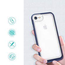 Заредете изображение във визуализатора на галерията – Clear 3in1 case for iPhone SE 2022 / SE 2020 / iPhone 8 / iPhone 7 gel cover with frame blue - TopMag
