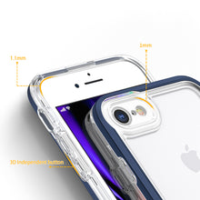 Заредете изображение във визуализатора на галерията – Clear 3in1 case for iPhone SE 2022 / SE 2020 / iPhone 8 / iPhone 7 gel cover with frame blue - TopMag
