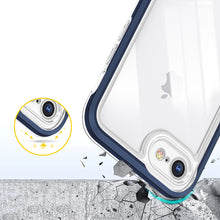Заредете изображение във визуализатора на галерията – Clear 3in1 case for iPhone SE 2022 / SE 2020 / iPhone 8 / iPhone 7 gel cover with frame blue - TopMag
