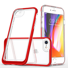 Заредете изображение във визуализатора на галерията – Clear 3in1 case for iPhone SE 2022 / SE 2020 / iPhone 8 / iPhone 7 gel cover with frame red - TopMag
