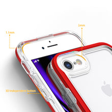 Заредете изображение във визуализатора на галерията – Clear 3in1 case for iPhone SE 2022 / SE 2020 / iPhone 8 / iPhone 7 gel cover with frame red - TopMag
