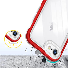 Заредете изображение във визуализатора на галерията – Clear 3in1 case for iPhone SE 2022 / SE 2020 / iPhone 8 / iPhone 7 gel cover with frame red - TopMag
