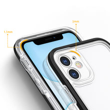 Заредете изображение във визуализатора на галерията – Clear 3in1 case for iPhone 11 frame gel cover black - TopMag
