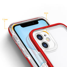 Заредете изображение във визуализатора на галерията – Clear 3in1 case for iPhone 11 frame cover gel red - TopMag
