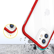 Заредете изображение във визуализатора на галерията – Clear 3in1 case for iPhone 11 frame cover gel red - TopMag
