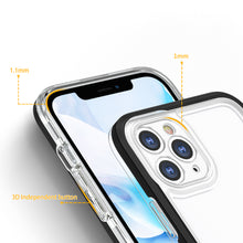 Заредете изображение във визуализатора на галерията – Clear 3in1 case for iPhone 11 Pro Max case gel cover with frame black - TopMag
