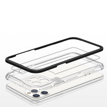 Заредете изображение във визуализатора на галерията – Clear 3in1 case for iPhone 11 Pro Max case gel cover with frame black - TopMag
