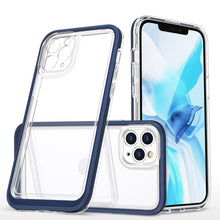 Заредете изображение във визуализатора на галерията – Clear 3in1 case for iPhone 11 Pro Max blue frame gel cover - TopMag
