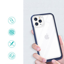 Заредете изображение във визуализатора на галерията – Clear 3in1 case for iPhone 11 Pro Max blue frame gel cover - TopMag
