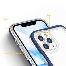 Заредете изображение във визуализатора на галерията – Clear 3in1 case for iPhone 11 Pro Max blue frame gel cover - TopMag
