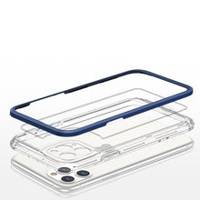 Заредете изображение във визуализатора на галерията – Clear 3in1 case for iPhone 11 Pro Max blue frame gel cover - TopMag
