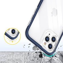 Заредете изображение във визуализатора на галерията – Clear 3in1 case for iPhone 11 Pro Max blue frame gel cover - TopMag

