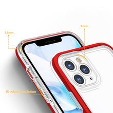 Заредете изображение във визуализатора на галерията – Clear 3in1 Case for iPhone 11 Pro Max Frame Cover Gel Red - TopMag
