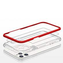 Заредете изображение във визуализатора на галерията – Clear 3in1 Case for iPhone 11 Pro Max Frame Cover Gel Red - TopMag
