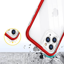 Заредете изображение във визуализатора на галерията – Clear 3in1 Case for iPhone 11 Pro Max Frame Cover Gel Red - TopMag
