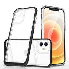 Заредете изображение във визуализатора на галерията – Clear 3in1 Case for iPhone 12 Frame Gel Cover Black - TopMag

