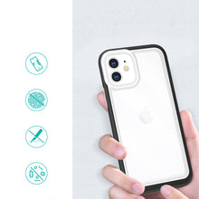 Заредете изображение във визуализатора на галерията – Clear 3in1 Case for iPhone 12 Frame Gel Cover Black - TopMag
