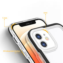 Заредете изображение във визуализатора на галерията – Clear 3in1 Case for iPhone 12 Frame Gel Cover Black - TopMag
