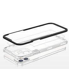 Заредете изображение във визуализатора на галерията – Clear 3in1 Case for iPhone 12 Frame Gel Cover Black - TopMag
