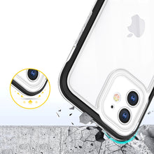 Заредете изображение във визуализатора на галерията – Clear 3in1 Case for iPhone 12 Frame Gel Cover Black - TopMag
