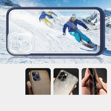 Заредете изображение във визуализатора на галерията – Clear 3in1 case for iPhone 12 blue frame gel cover - TopMag
