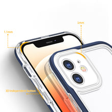 Заредете изображение във визуализатора на галерията – Clear 3in1 case for iPhone 12 blue frame gel cover - TopMag
