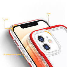 Заредете изображение във визуализатора на галерията – Clear 3in1 case for iPhone 12 frame gel cover red - TopMag
