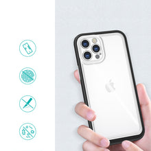 Заредете изображение във визуализатора на галерията – Clear 3in1 case for iPhone 12 Pro frame gel cover black - TopMag
