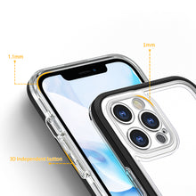 Заредете изображение във визуализатора на галерията – Clear 3in1 case for iPhone 12 Pro frame gel cover black - TopMag
