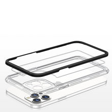 Заредете изображение във визуализатора на галерията – Clear 3in1 case for iPhone 12 Pro frame gel cover black - TopMag
