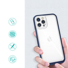 Заредете изображение във визуализатора на галерията – Clear 3in1 case for iPhone 12 Pro blue frame gel cover - TopMag
