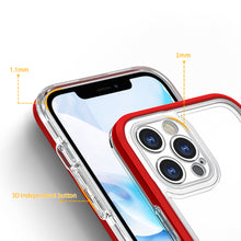 Заредете изображение във визуализатора на галерията – Clear 3in1 case for iPhone 12 Pro frame gel cover red - TopMag
