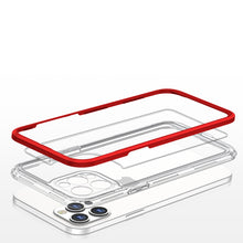 Заредете изображение във визуализатора на галерията – Clear 3in1 case for iPhone 12 Pro frame gel cover red - TopMag
