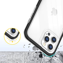 Заредете изображение във визуализатора на галерията – Clear 3in1 case for iPhone 12 Pro Max case gel cover with frame black - TopMag
