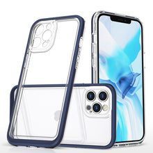 Заредете изображение във визуализатора на галерията – Clear 3in1 case for iPhone 12 Pro Max blue frame gel cover - TopMag
