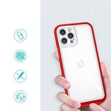 Заредете изображение във визуализатора на галерията – Clear 3in1 Case for iPhone 12 Pro Max Frame Cover Gel Red - TopMag
